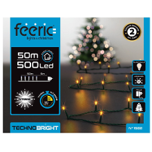 Feeric lights & Christmas Kerstverlichting   warm wit   50 meter   500 led lampjes   groen snoer   8 functies