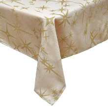 Feeric lights & Christmas Tafelkleed   beige   sterren opdruk   140 x 360 cm   rechthoekig   tafellaken