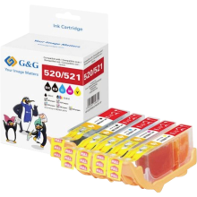 G&G Inktcartridge Compatibel Zwart, Zwart, Cyaan, Magenta, Geel NP5 C 0520BK GP C520PGBK/521BKCMY 5P