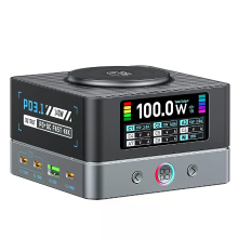 [GaN Tech] Bakeey WLX R8A 200W 9 in 1 desktop oplaadstation met digitaal display 2 USB A + 6 Type C + magnetische draadl