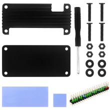 GeekTeches Raspberry Pi Zero 2 W Aluminium Case + Pin Header Schroevendraaier Passieve Koeling Behuizing voor Raspberry Pi Zero/Pi