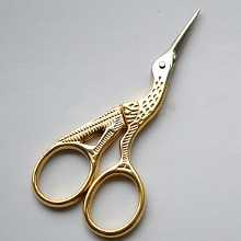 Gold Vintage Style Crane Shaped Embroidery Sewing Eyebrow Scissor