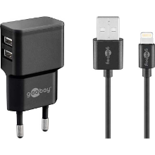 Goobay Dual Apple Lightning Charger Set (12 W) oplader 1 meter