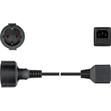 Goobay IEC verlengkabel C14 > stopcontact met randaarde, 1,5m