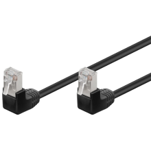 Goobay Patchk CAT5e F/UTP 2x90° bk 1,00m