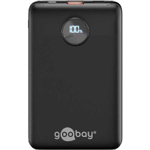 Goobay Powerbank Compact 10.000 MAh powerbank 10 Ah, 1x USB A, 1x USB C, Power Delivery, Quick Charge