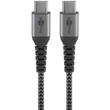 Goobay USB C naar USB C textielkabel met metalen aansluitingen kabel 50cm