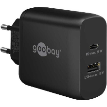 Goobay USB C PD GaN Dual snellader (65 W) oplader