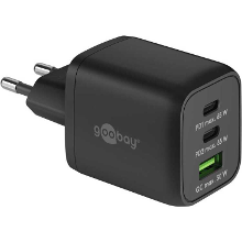 Goobay USB C snellader Nano (65 W) en USB C textielkabel oplader 1 meter