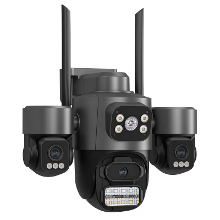 Guudgo 3MP 5X Zoom Drievoudige Lens Beveiligingscamera Buiten Draadloos 360 Weergave WiFi Cloud Opslag AI Mensdetectie N
