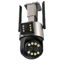 Guudgo 9MP 4K Wifi PTZ camera met drie lenzen Dubbel scherm 8X digitale zoom Nachtzicht Menselijke detectie 3MP+3MP +3MP