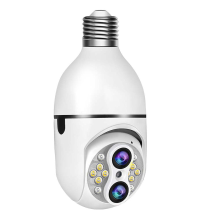 Guudgo E27 2MP+2MP WiFi Lamp Bewakingscamera Dubbele Lens 10X Zoom Kleuren Nachtzicht Bewegingsdetectie Tweeweg Audio 4M