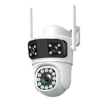 Guudgo Triple Lens Draadloze Camera 2MP+2MP+2MP HD Buiten Waterproof Bewakingscamera Mobiele Afstandsbediening 360 grade