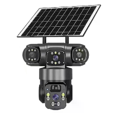 Guudgo V380 12MP Tri Lens Zonne energie Aangedreven PTZ Beveiligingscamera Draadloze WiFi/4G PIR Bewegingsdetectie Tweez