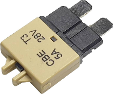 Hansor Circuit Breaker Standard, type 3, Manual Reset, 5A CBE3 Series 5A Zekeringautomaat standaard vlakzekering 5 A Lichtbruin 1 stuk(s)