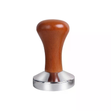 HiBREW 51MM Bodemloze Koffiepoeder Tamper RVS & Houten Handvat Vlakke Koffiepoeder Pers Portafilter Thuis DIY Koffie Mak