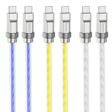 HOCO U113 100W Type C tot Type C kabel Crystal snel opladen datakabel zinklegering siliconen datatransmissie verdikte ko
