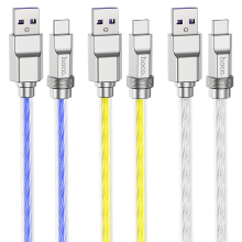 HOCO U113 100W USB A tot Type C Kabel Kristal Snel Opladen Datakabel Zinklegering Siliconen Datatransmissie Verdikte Kop