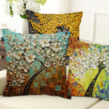 Honana Wx 136 45x45cm 3d Vintage Flower Elephant Cotton Linen Pillow Case Cushion Cover Home Car Decor