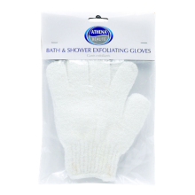 Athena Beauté Exfoliërende Handschoenen voor Bad & Douche   wit