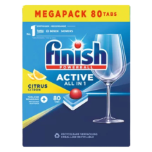 Finish Active All in 1 Citrus Vaatwastabletten – 80 stuks