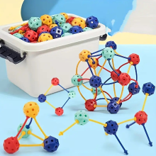 Mijn Hummeltje Connect Beads™   Flexibele PVC kralen   3D Geometrische bouwblokken 150 stuks | Educatief Speelgoed
