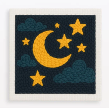 Mijn Hummeltje ThreadArt – Handgemaakt & Kleurrijk – Dieren Borduurset Maan | Educatief Speelgoed