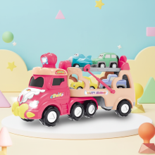 Mijn Hummeltje DinoDrive – Creatief & Avontuurlijk – 5 in 1 Vrachtwagen Speelset Roze vrachtwagen | Educatief Speelgoed