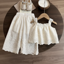 Mijn Hummeltje TinyLuxe – Zomerset Kanten Top en Broek met wijde pijpen 100 (3–4 jaar) | Educatief Speelgoed