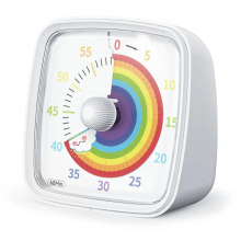 Mijn Hummeltje Visual Timer – Kleurig & Kalm – Kinder Timer Wit Regenboog | Educatief Speelgoed