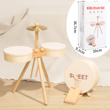 Mijn Hummeltje Kids Wooden Drum Toy – Muziek & Creatief – Drum Speelset Drumset incl. Pedaaltrommel | Educatief Speelgoed