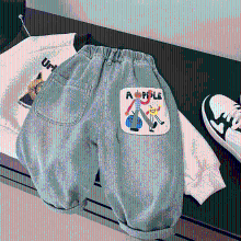 Mijn Hummeltje Mini Fashion™   Straight Leg Jeans   Casual Spijkerbroek Appelprint / 100 (2 3 jaar) | Educatief Speelgoed