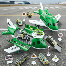 Mijn Hummeltje MiniAirBase – Interactief & Educatief – Vliegveld Speelset Met Voertuigen Groen | Educatief Speelgoed