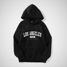 Mijn Hummeltje MiniUrban – Gezellig & Stijlvol – Trui met capuchon en Los Angeles/New York print Zwart   Los Angeles / 120 (5–6 jaar) | Educatief Speelgoed