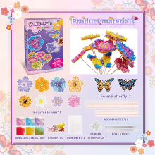 Mijn Hummeltje DIY Flower Poke Art – Creatief & Leerzaam – Bloemen Knutsel Set Bloem en vlinder | Educatief Speelgoed