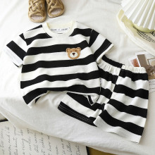 Mijn Hummeltje Kids Stripe Outfit – Trendy & Comfort – Zomer Kinder Outfit Zwarte dikke strepen / 120 (2–3 jaar) | Educatief Speelgoed