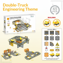 Mijn Hummeltje Magnetic Road Blocks – Creatief & Leerzaam – Magnetische Wegen Bouwset Racen met twee bouwmachines (45 onderdelen) | Educatief Speelgoed