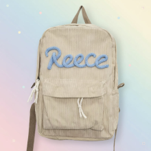 Mijn Hummeltje Kids Backpack – Gepersonaliseerde Rugzak voor Kinderen Kaki Blauw | Educatief Speelgoed