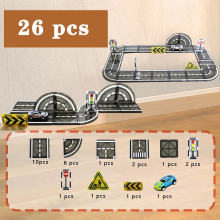 Mijn Hummeltje MagnetoTrack – Creatief & Speels – Magnetische tegels Autoset Op de weg (starter)   26 stuks | Educatief Speelgoed