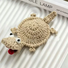 Mijn Hummeltje FunnyCritter – Grappig & Uniek – Gehaakte Dieren Onderlegger Bruin Hagedis | Educatief Speelgoed