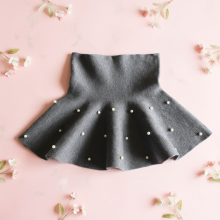 Mijn Hummeltje Girls Knitted Skirt – Comfort & Stijl – Kinder Rok Grijs / Verspreide parels / 140 (6–7 jaar) | Educatief Speelgoed