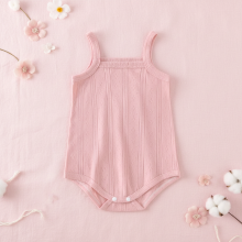 Mijn Hummeltje Summer Bodysuit – Luchtig & Comfort – Gebreide Baby Romper Roze / 80 (9–12 maanden) / Witte knop | Educatief Speelgoed