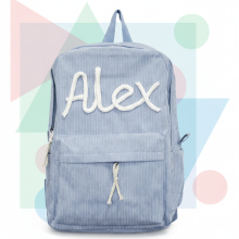 Mijn Hummeltje Kids Backpack – Gepersonaliseerde Rugzak voor Kinderen Blauw Wit | Educatief Speelgoed
