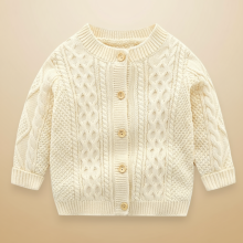 Mijn Hummeltje CozyCub – Comfortabel & Modieus – Gebreide Kinder Cardigan Sweater Crème / 73 (3 6 maanden) | Educatief Speelgoed