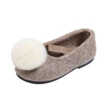 Mijn Hummeltje SoftSteps –  Warm & Zacht – Meisjes Schoentjes met Pluche Pompon Beige / 25 (3–4 jaar) | Educatief Speelgoed
