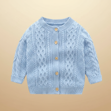 Mijn Hummeltje CozyCub – Comfortabel & Modieus – Gebreide Kinder Cardigan Sweater Hemelsblauw / 66 (0 3 maanden) | Educatief Speelgoed