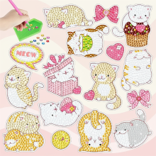 Mijn Hummeltje GemArt – Schattig & Glanzend – Diamant Painting Stickers Katten A | Educatief Speelgoed