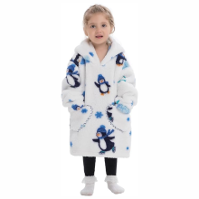 Mijn Hummeltje HappySnug – Schattig en comfortabel – Kinderdeken met capuchon One Size (1 3 jaar) / Pinguïn | Educatief Speelgoed