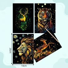 Mijn Hummeltje GlowArt – Glow in the dark – Kraskaarten Set Dier A | Educatief Speelgoed