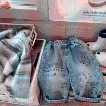 Mijn Hummeltje Mini Fashion™   Straight Leg Jeans   Casual Spijkerbroek Zwarte tekst / 80 (12 18 maanden) | Educatief Speelgoed